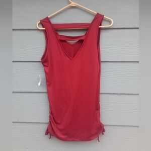NEW Women's Burgundy Racer Back Tank Top Size Small Base Layer Open Back